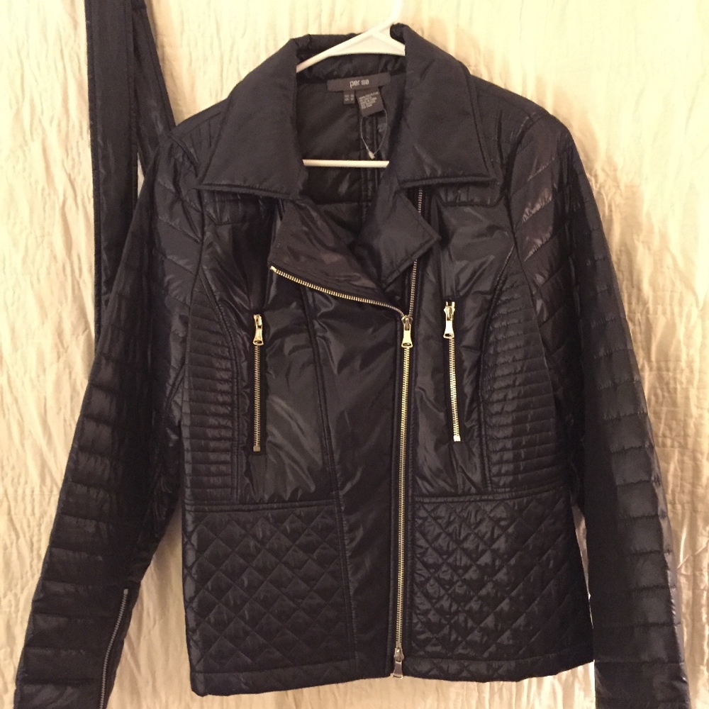 Per Se Navy Jacket With Belt Size US 10